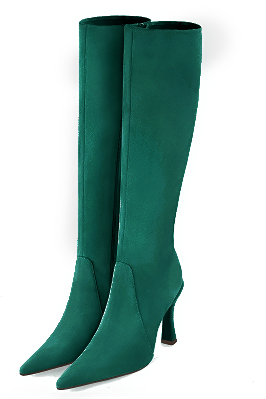 Bottes femme f minines sur mesures vert meraude Mollets fins ou